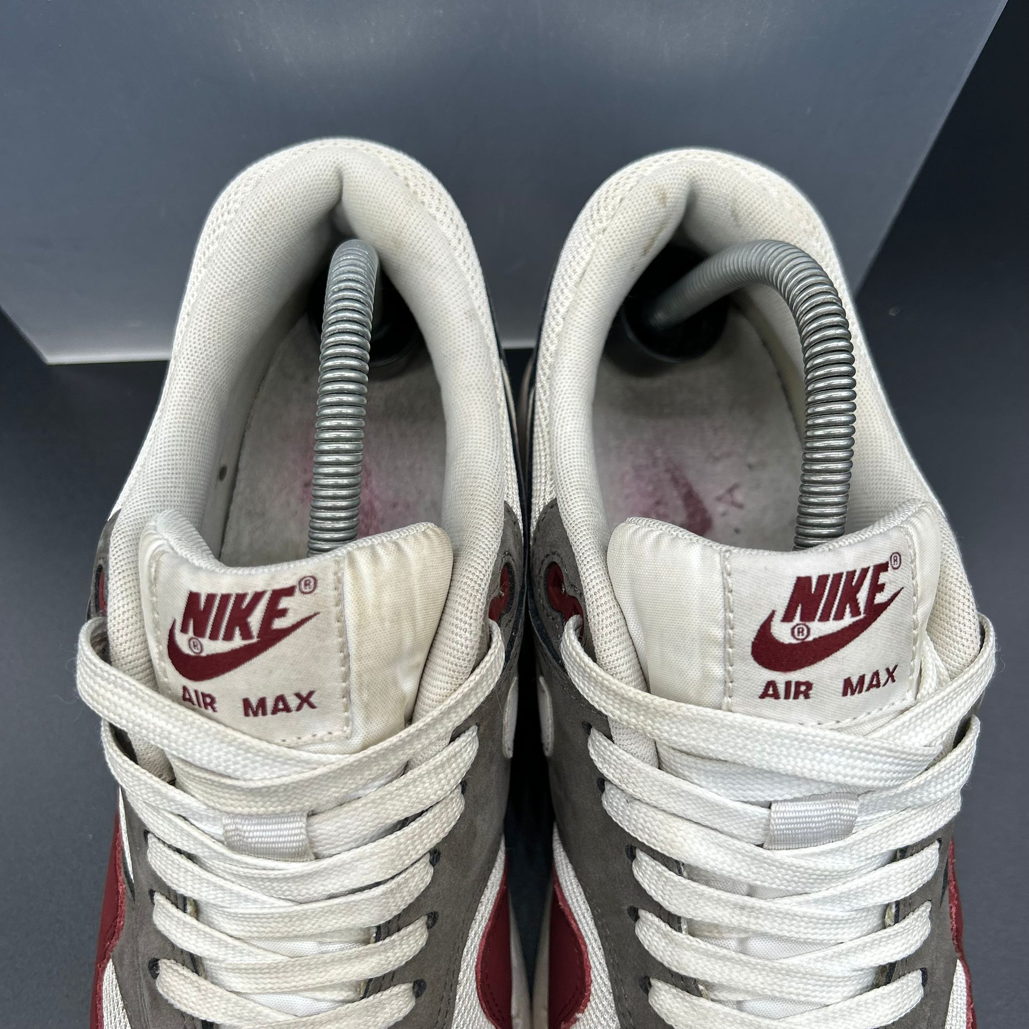 Nike Air Max 1 — Grey/Team Red/Sail (Used)