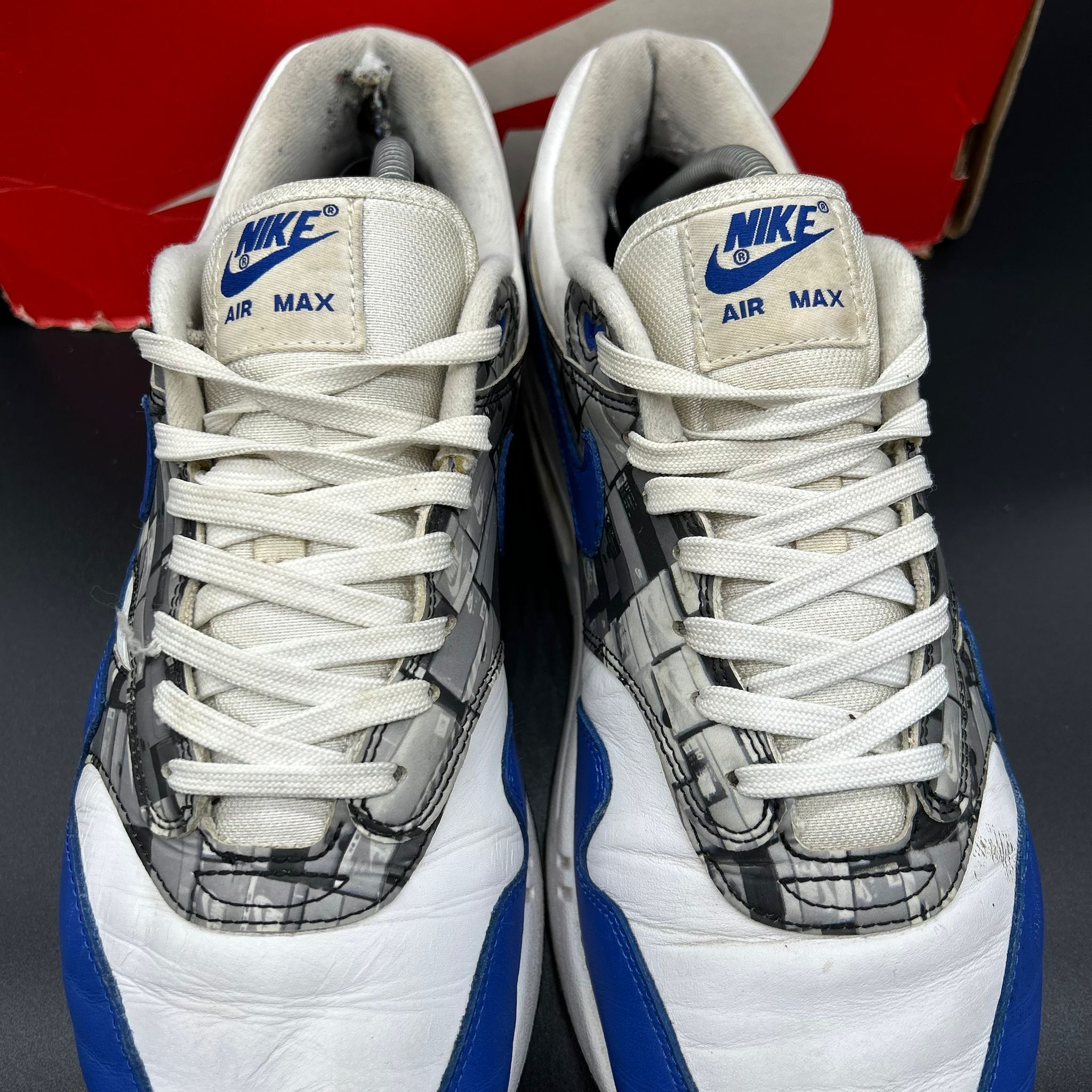 Nike Air Max 1 PRNT — White/Game Royal/Neutral Grey (Used)