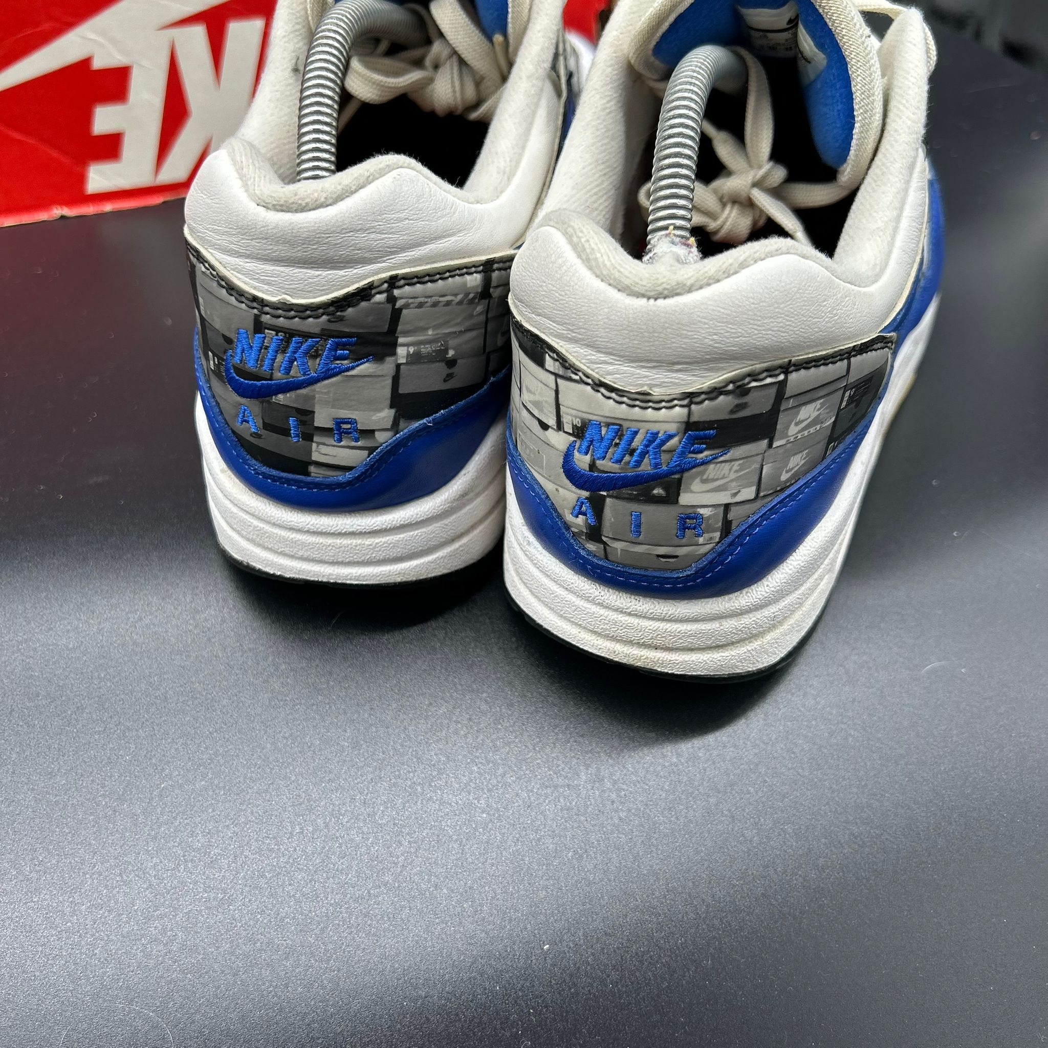 Nike Air Max 1 PRNT — White/Game Royal/Neutral Grey (Used)