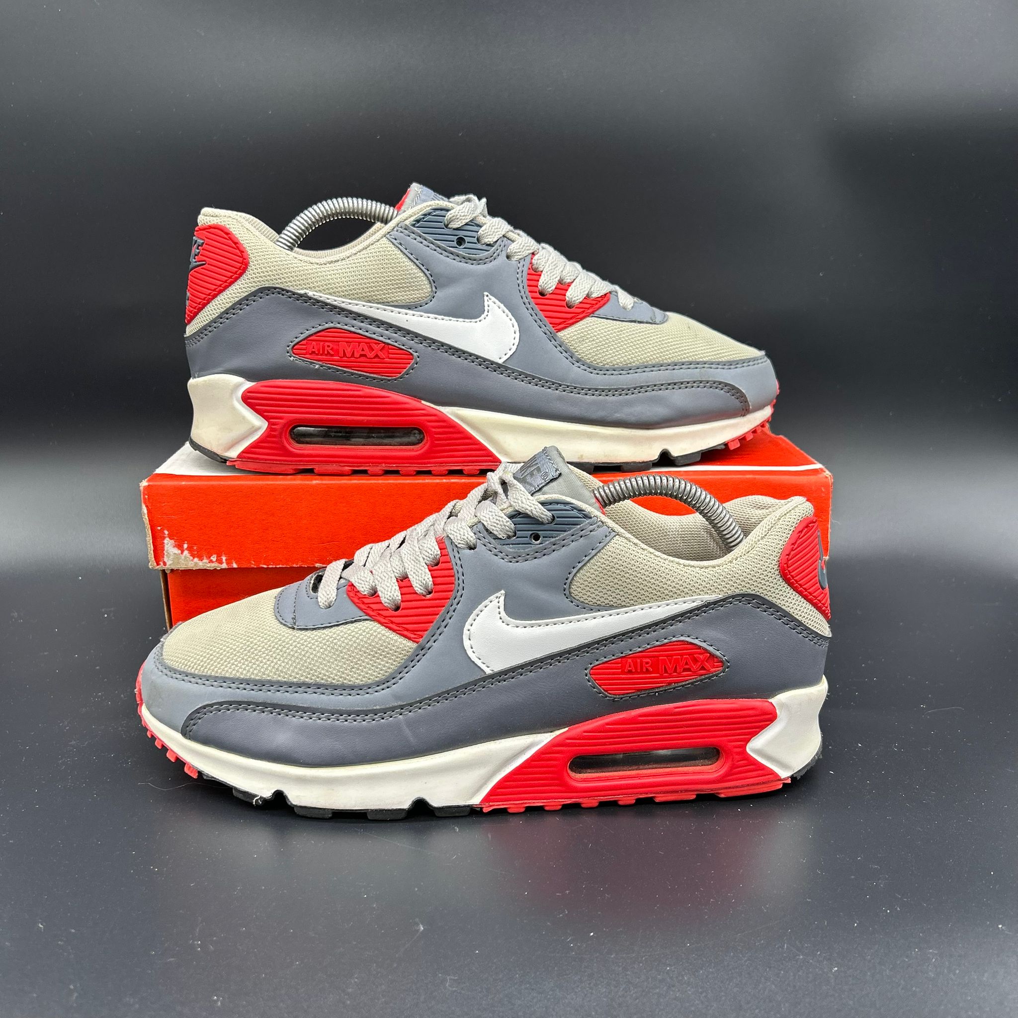 Nike Air Max 90 Essential — Black/Red/French Grey (Used)