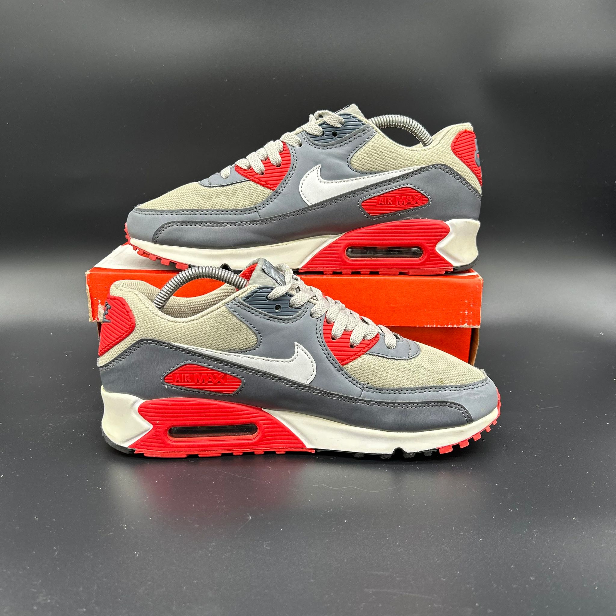 Nike Air Max 90 Essential — Black/Red/French Grey (Used)