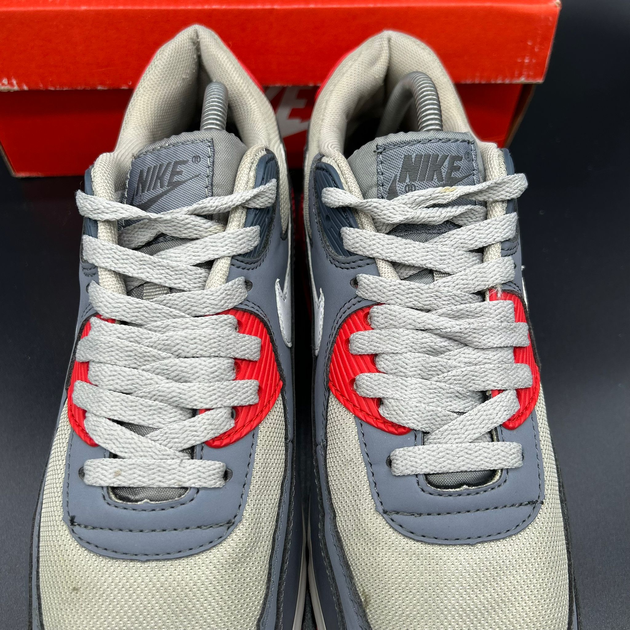 Nike Air Max 90 Essential — Black/Red/French Grey (Used)