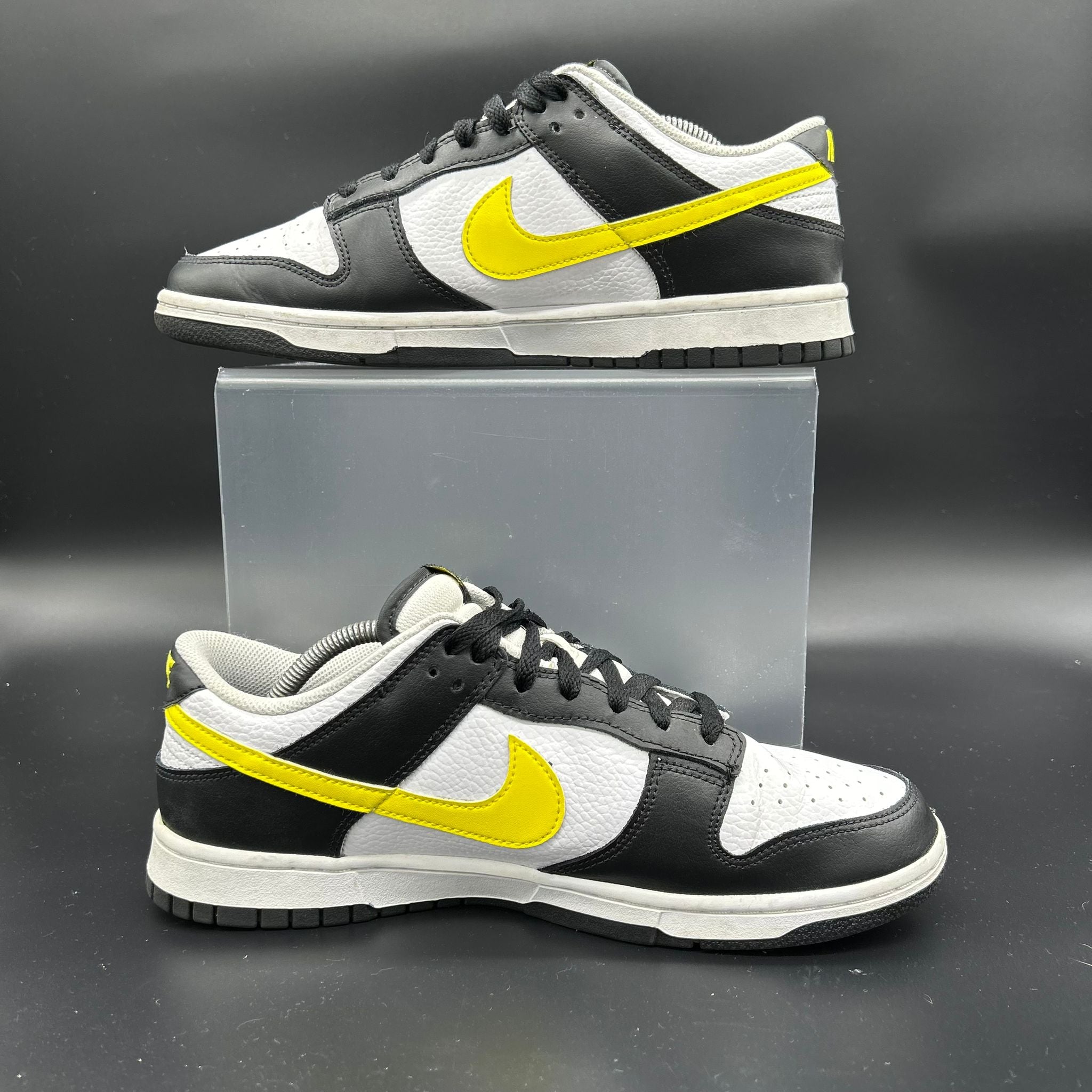 Nike Dunk Low — Black/White/Yellow Strike (Used)