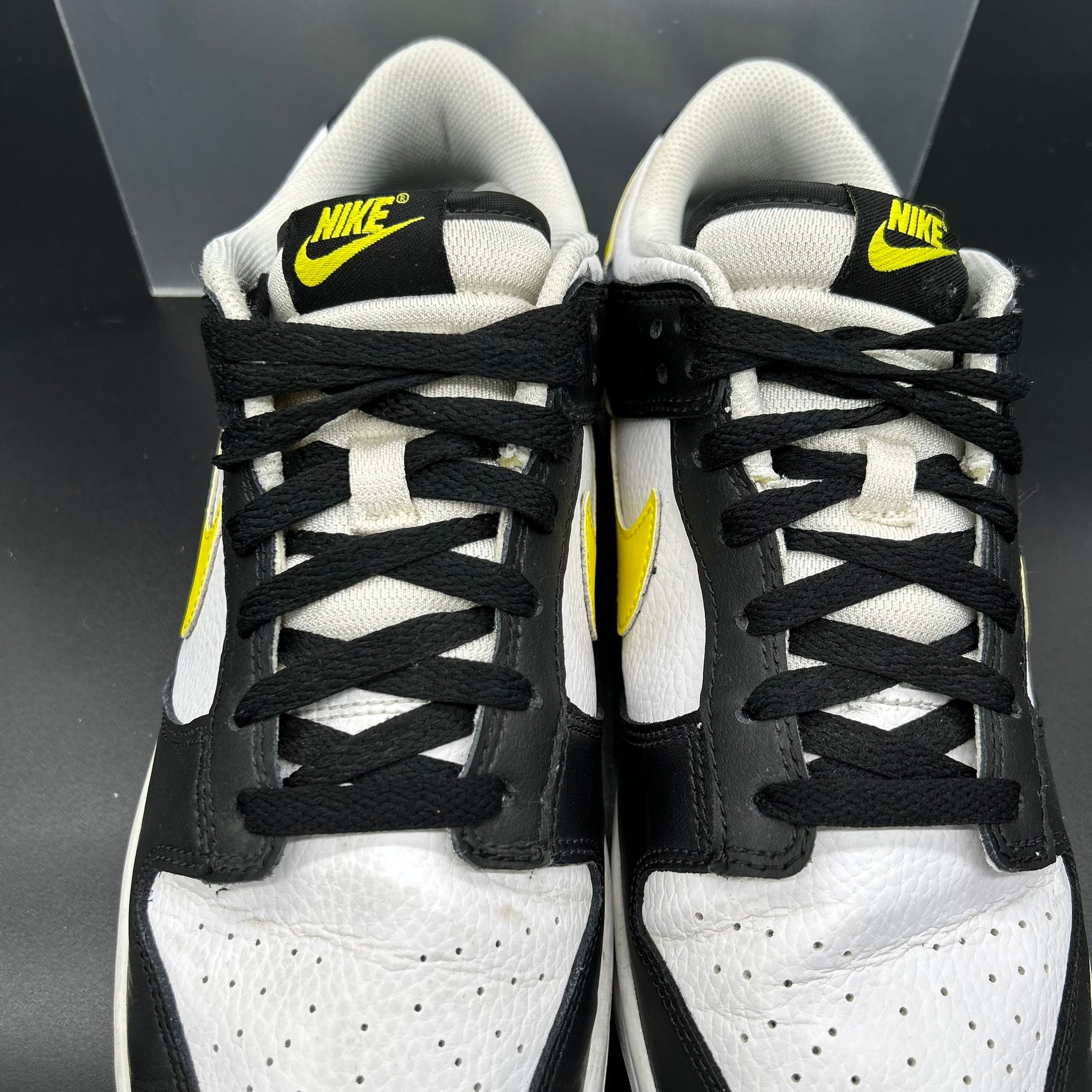 Nike Dunk Low — Black/White/Yellow Strike (Used)
