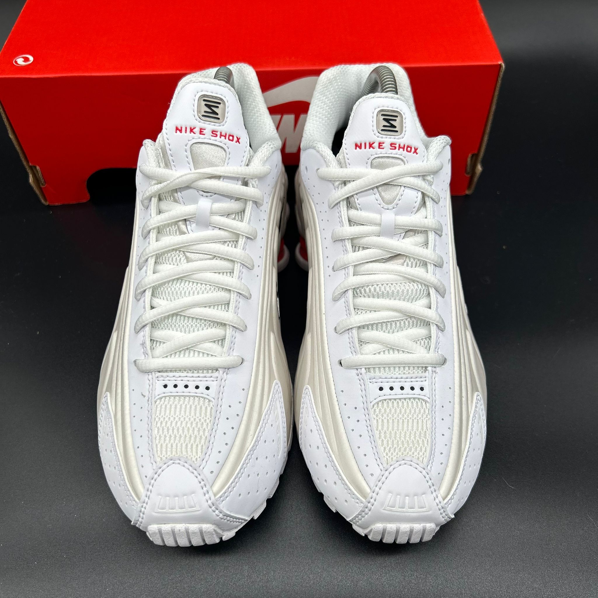Nike Shox R4 — White/White-Phantom (Brand New)