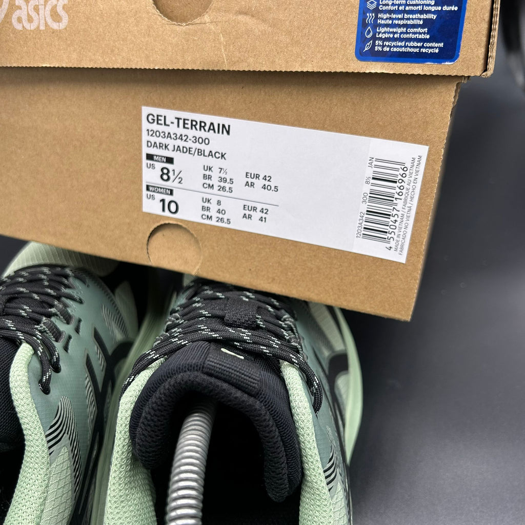 Asics Gel-Terrain – Dark Jade/Black – EU 42 / US 8.5 (Brand New with Box)