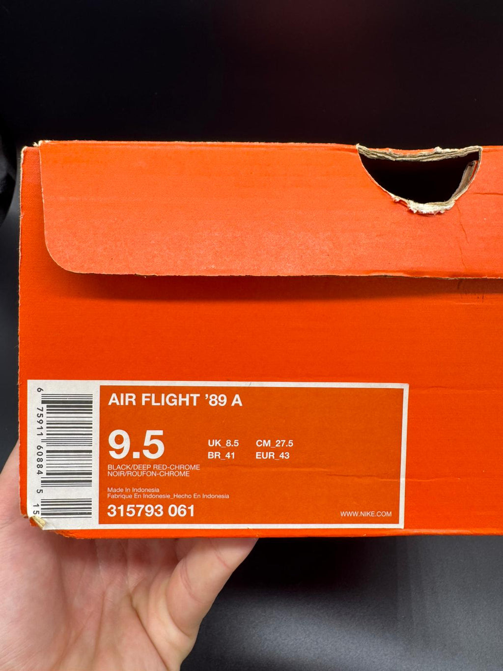 Nike Air Flight '89 A (2007) – Black/Deep Red-Chrome – EU 43
