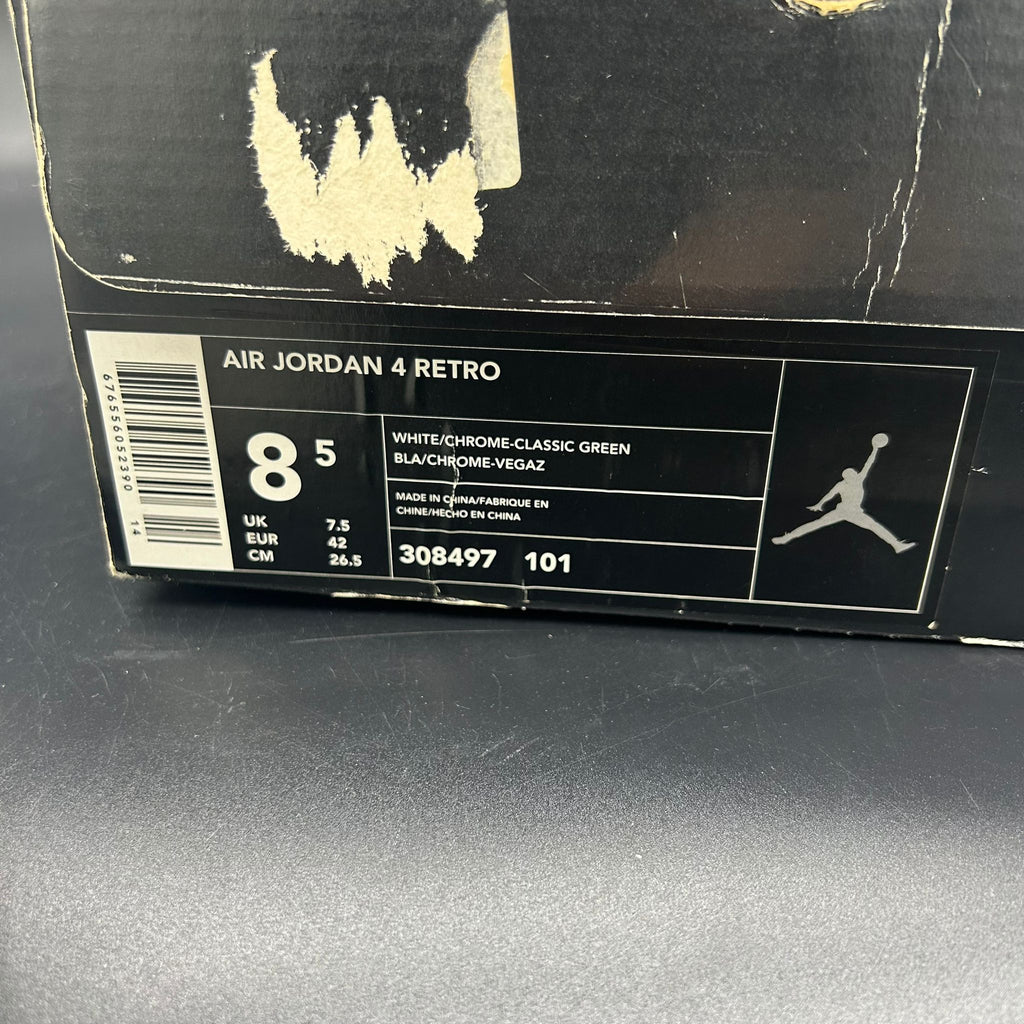 Air Jordan 4 Retro (2004) – EU 42 / US 8.5 | White/Chrome-Classic Green