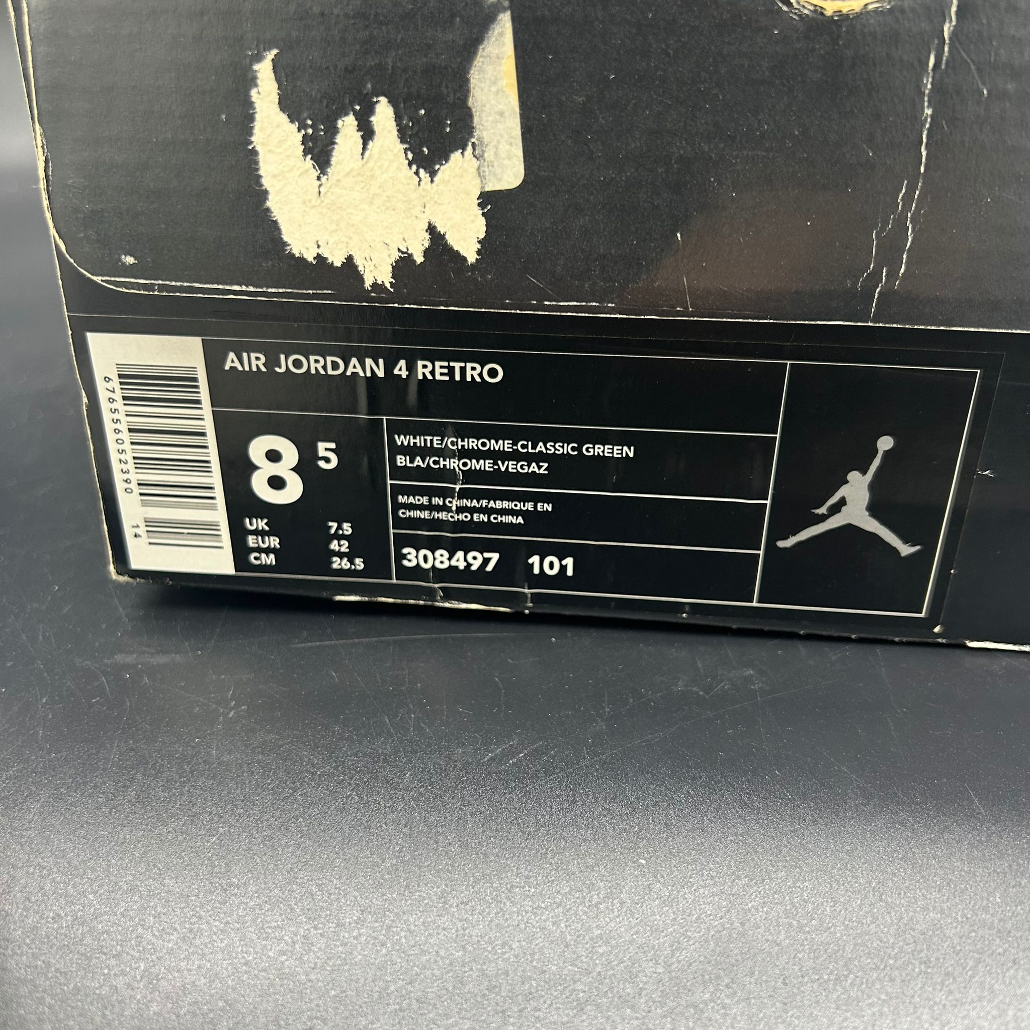 Air Jordan 4 Retro (2004) – EU 42 / US 8.5 | White/Chrome-Classic Green
