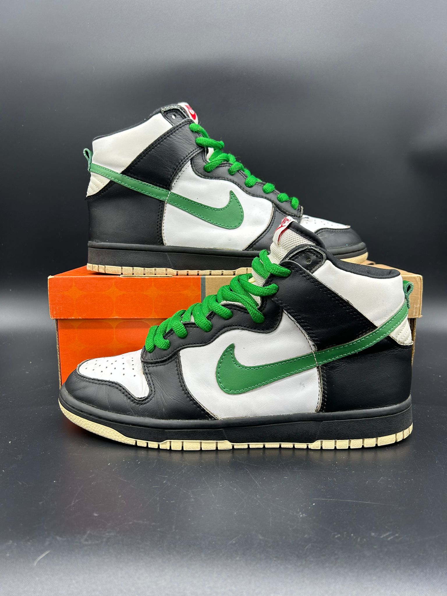 Nike Dunk High White/Classic Green-Black-Varsity Red (2004) – Used