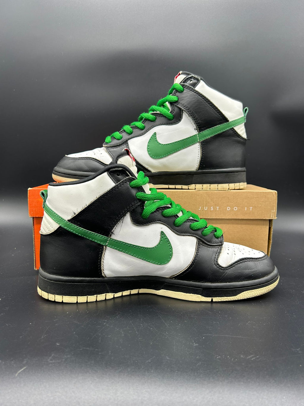 Nike Dunk High White/Classic Green-Black-Varsity Red (2004) – Used