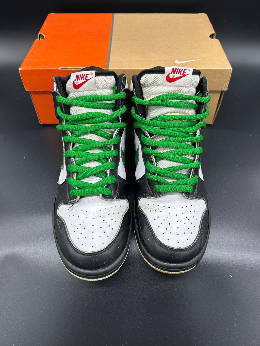 Nike Dunk High White/Classic Green-Black-Varsity Red (2004) – Used